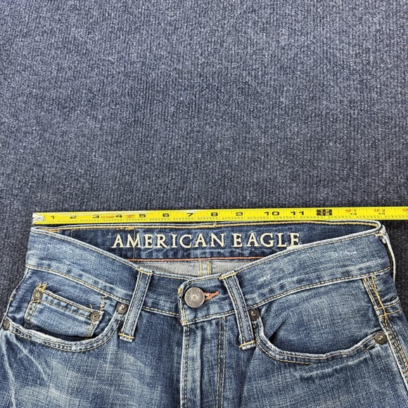 American Eagle Jeans Womens 26x28 Medium Wash Blue Denim Relaxed Straight Casual - Picture 6 of 13